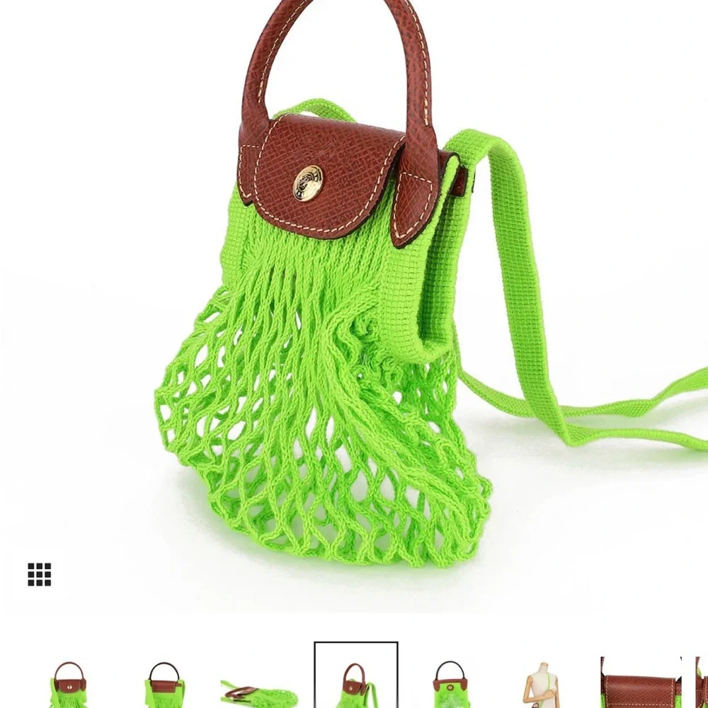 Longchamp Vibrant Green and Brown Crossbody Bag - Picture 2 of 6